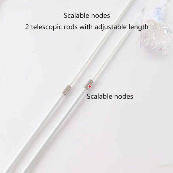 Illkjasfc Furry FeatherWand Plush Toy For Cat Kitten Adjustable Teaser Wand Toy Cat FishingPole Catching Stick Pet Birthday - Image 7