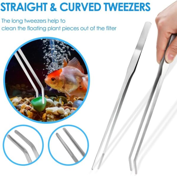 Gutsdoor Aquascape Tools Aquarium Kit, 4PCS Aquascaping Tools Kit Stainless Steel Aquatic Plants Aquascaping Tools Set for Fish Tank, Aquarium Plant Trimming - Image 4