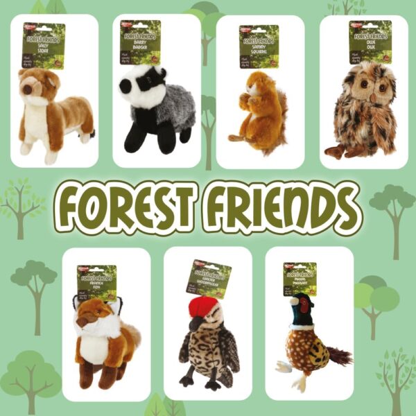 Animal Instincts Forest Friends Plush Squeaky Dog Toy Soft Comfort Puppy Toy Sally Stoat - Small - Image 4
