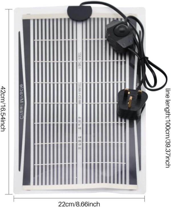 Reptile Heat Pad, Adjustable Temperature Control Lizard Terrarium Heating Mat for Small Animals Snake Turtle Bearded Dragon Gecko (25W) - Image 3