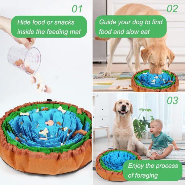 Vivifying Snuffle Mat for Dogs,Durable Dog Snuffle Mat, Washable Interactive Game Toy Dog Mat for Large Dog and Puppies（Diameter: 18in / 46cm） - Image 5