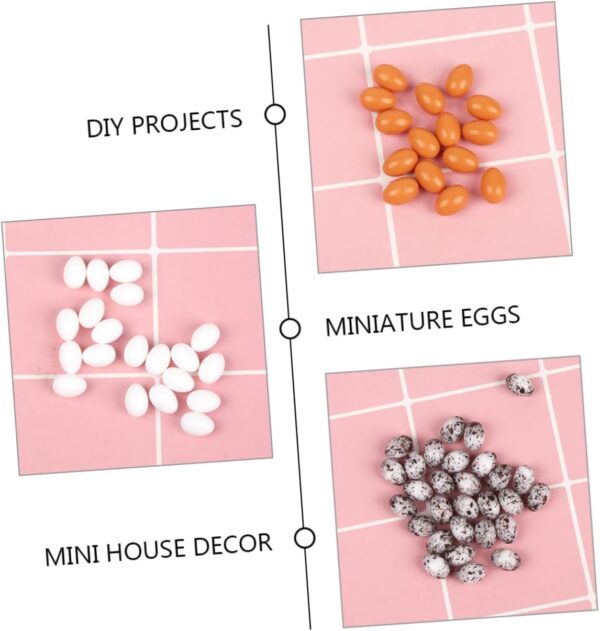 Abaodam 36pcs Simulated Mini Eggs Mini Chicken Eggs Dollhouse Miniatures Kitchen Food Mini Easter Eggs Easter Bird Egg Statues Miniature Scene Model Material Plastic Micro Scene Small Eggs - Image 3