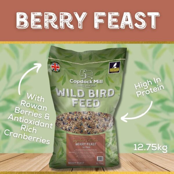 Copdock Mill Wild Bird Seed 12.75kg – Signature Collection Berry Feast Wild Bird Food – All Year-Round Bird Seed – 100% Natural Ingredients Including Peanuts for Wild Birds – Suitable for All Species - Image 4