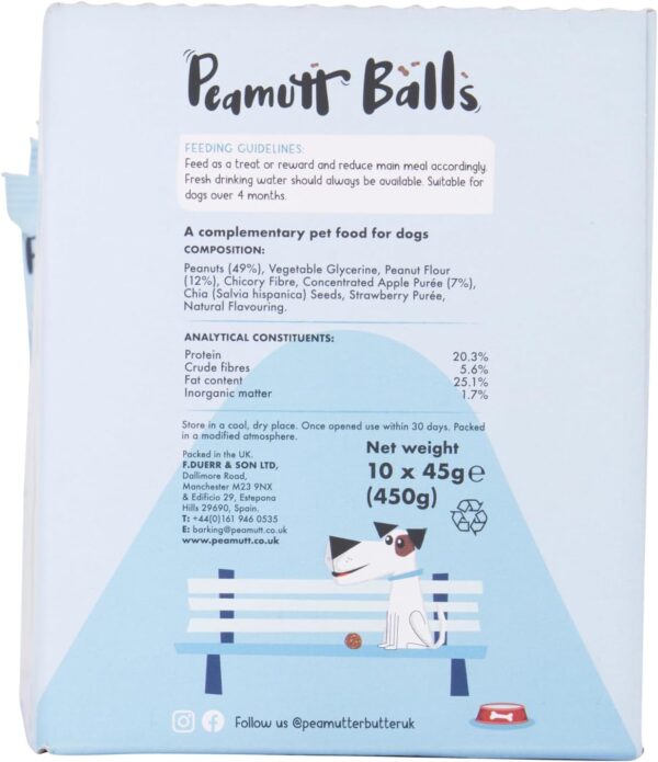 Peamutt Butter Balls, 10 x 45g, Peanut Butter Dog Treat, Formulated for Dogs, No Palm Oil, Feed as a Treat or Reward, Suitable for Dogs over 4 Months - Image 2