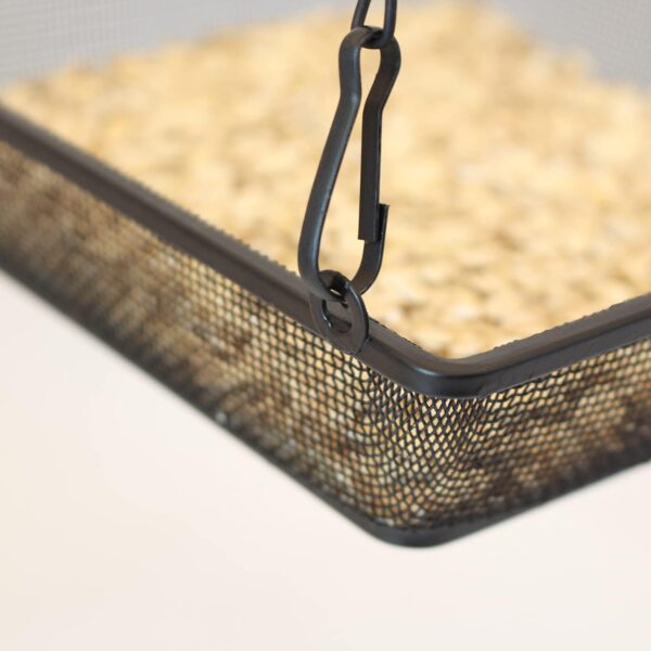 GLIBBUL Hanging Bird Feeder Square Metal Mesh Seed Platform Tray for Outdoor Patio Decoration for Wild Backyard Attracting Birds (2) - Image 3