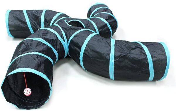 Bemodst S-Type Cat Tunnel, 2 Way/3 Way/4 Way/5 Way Collapsible S-shape Small Animal Tubes Kitty Tunnels Interactive Maze House Toy With Storage Bag For Kitten Puppy Rabbit Guinea Pig (4-Way) - Image 5