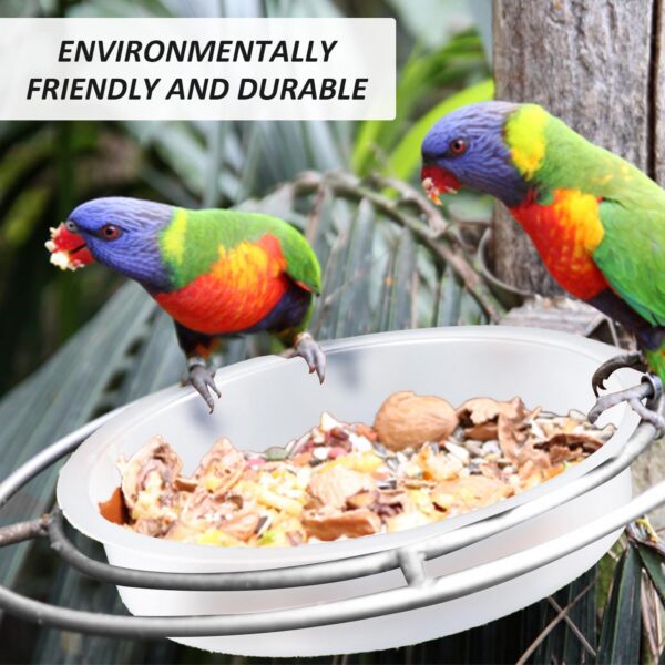 4-Piece Feeding Station Bird Water Bowl, 1-Piece Bird Feeding Spoon, Plastic Bird Feeder, Hanging Mealworm Feeder, Plastic Feeding Bowl, Suitable for Feeding Bird Food, Dried Mealworms, Etc. - Image 5