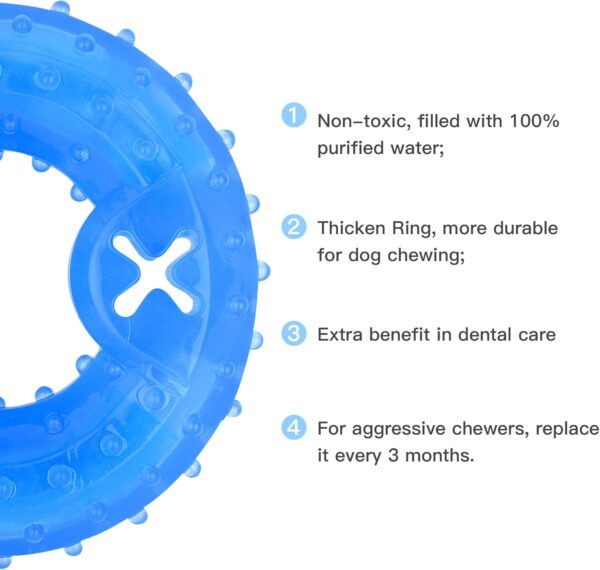 NWK Pet Teether Cooling Chew Toy for Dogs Teething Toy for Puppies, Fit with Treats for More Fun (Chewing Ring) - Image 4
