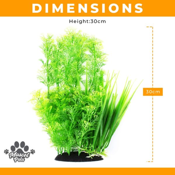 Mascot Pets Large Thick Green Plastic Artificial Plant Bush Reeds for Aquarium Fish Tank Aquatic Greenery Décor Decoration Water Grass Plants - Image 2