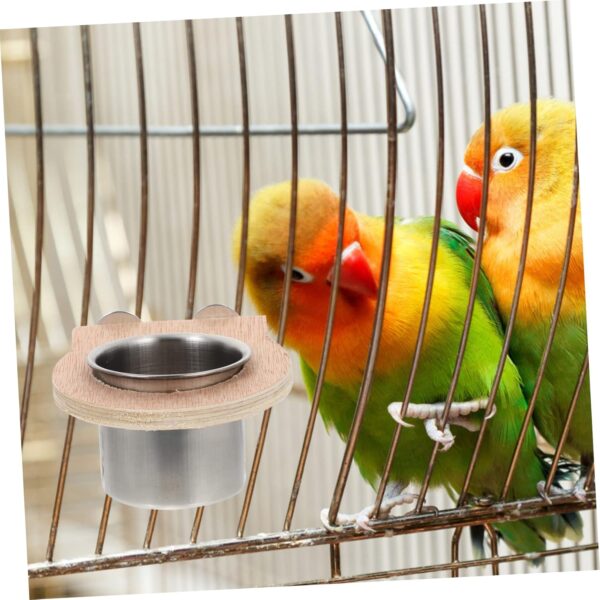 BELLIFFY 2pcs Water Cup Trough Stainless-steel Bowl Bird Coop Cups Bird Feeding Cup Bird Food Container Parrot Cage Hanging Bowl Parrot Water Cup Bird Food Bowl Cockatiel Trough Bid Feeder - Image 3