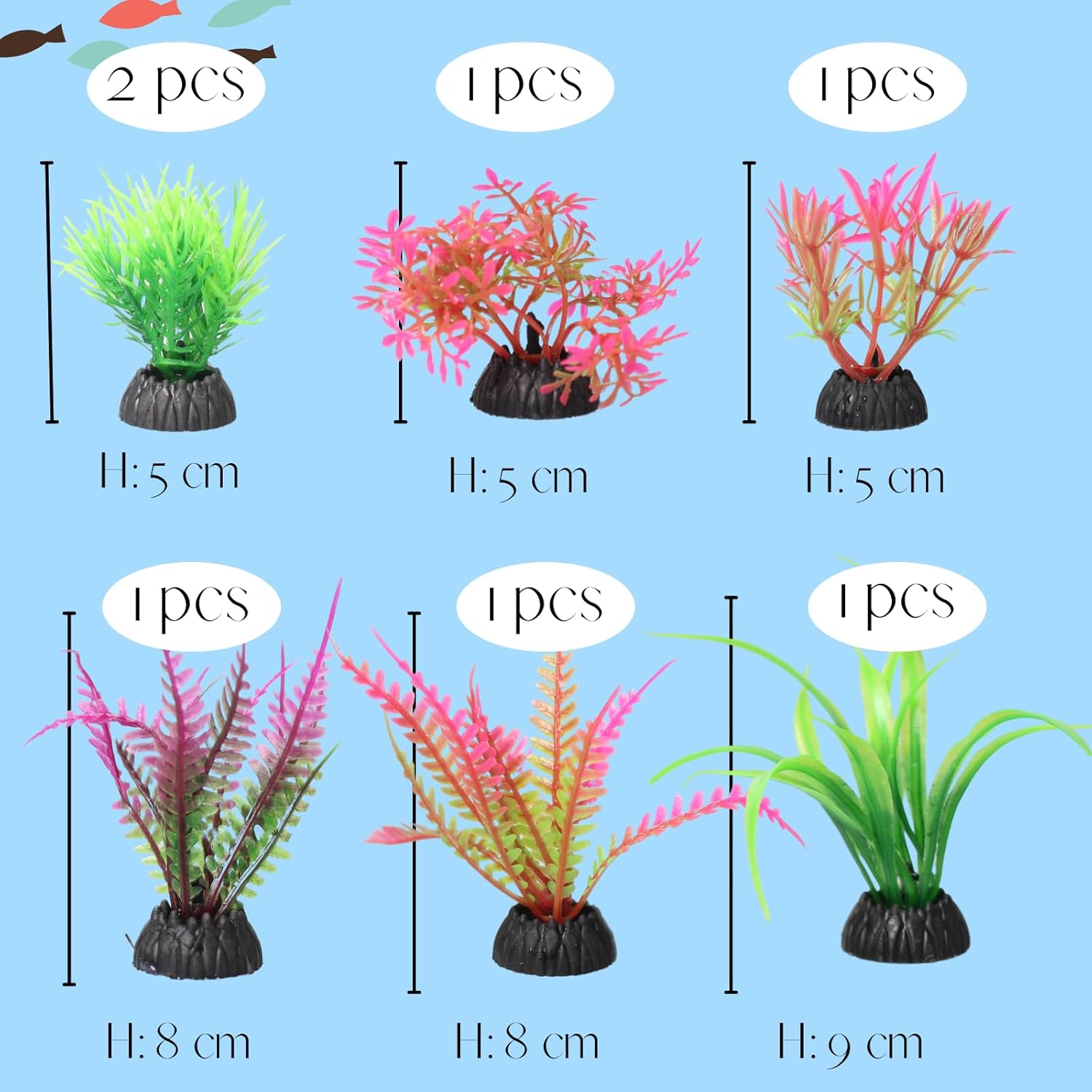 BAILMOLI Fish Tank Decorations, Aquarium Plants Green Fish Tank Plants Artificial Set Aquarium Ornaments Accessories - Image 3