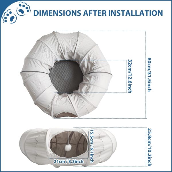Hibtn Cat Tunnel Bed For Summer Cat Nest Cat Toy Cat Cave Rabbit Tunnels And Hides Cat Channel Donut Circle Shape Foldable Cat Drill Hole Tent Breathable Four Seasons Universal - Image 3