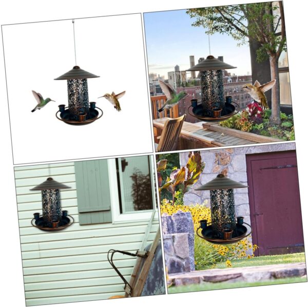 Yardwe Bird Feeder Bird Water Feeder Bird Food Holder for outside Bird Food Feeder Bird Accessory Parakeet Food Dispenser Pigeon Feeder Bird Cage Feeder Parakeet Water Dispenser Iron - Image 7