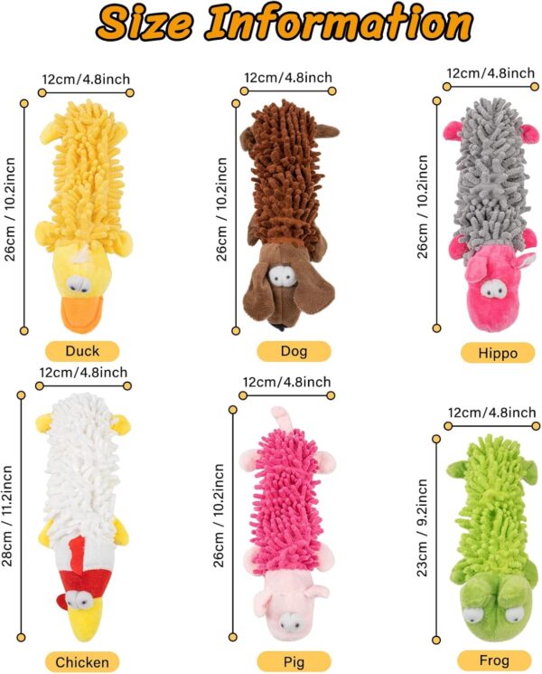 Pet Soft Dog Toys, Puppy Interactive Squeaky Plush Toys or Small Medium Dogs, 6 Pack - Image 5