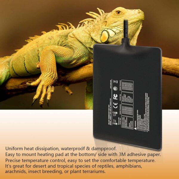 FIPASEN Reptile Heating Mat with Digital Thermostat, 8x12 Inch Terrarium Heat Mat for Tortoise/Snakes/Lizard/Gecko/Hermit Crab/Frog/Spider/Insect Breeding/Plant Box - Upgraded Reptile Heating Pad - Image 9