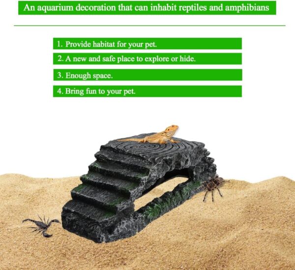 Saim Basking Platform Large Reptiles Platform Ramp Non-Toxic Fish Tank Decoration for Fish Hide and Play. - Image 3