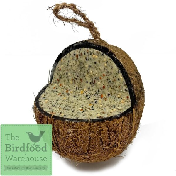 XL Seed & Nut Suet Coconut Feeder, Wild Bird Food, Butter for Birds, Hanging Feeder, Suet for Birds (3 Pack) - Image 2
