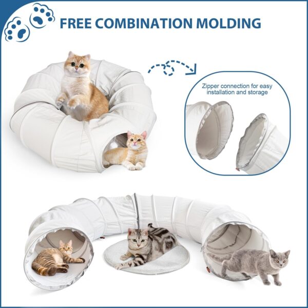 Hibtn Cat Tunnel Bed For Summer Cat Nest Cat Toy Cat Cave Rabbit Tunnels And Hides Cat Channel Donut Circle Shape Foldable Cat Drill Hole Tent Breathable Four Seasons Universal - Image 4