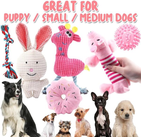 6Pcs Dog Toys for Small Dogs, Puppy Teething Chew Toys, Dog Toys for Boredom, Squeaky Plush Dog Toys Set for Small Medium Dogs - Image 6