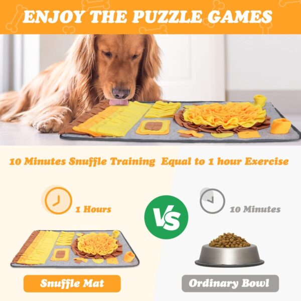 Nobleza Snuffle Mat for Dog Large Dog Snuffle Mat for Puppies Pet Sniffing Feeding Mat Interactive Dog Toy Dog Puzzle Toy Dog Foraging Mat Dog Brain Game for Boredom Encourages Natural Foraging Skills - Image 9