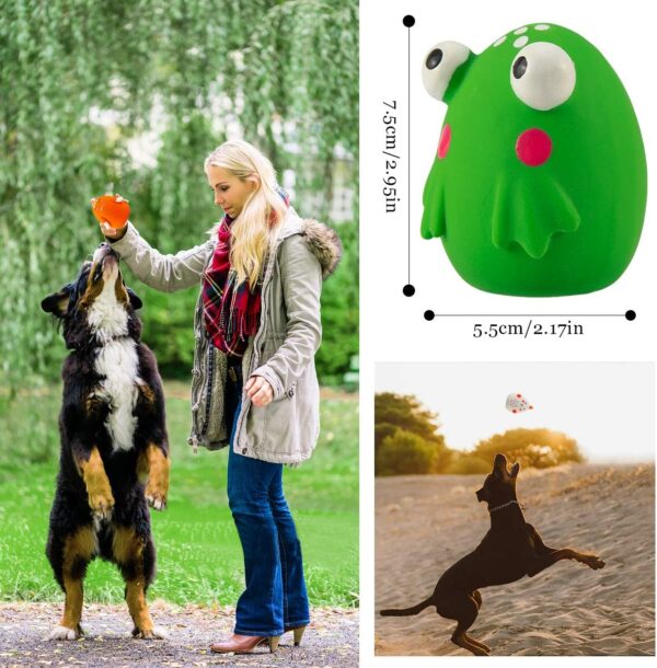 Nicoone Squeaky Dog Ball,4 Pcs Rubber Dog Squeaky Toys,3.1'' Dog Squeaky Balls Pet Latex Squeaky Toy for Small Medium Dogs Chasing Chewing - Image 5