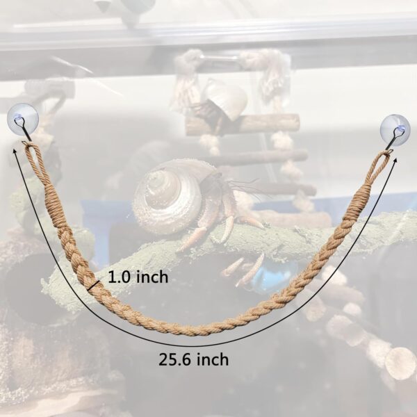 2 Pack 25.6" Hermit Crab Climbing Toys, Hanging Hermit Crab Rope Ladder, Hermit Crab Supplies, Reptile Vines Toys, Reptile Tank Terrarium Accessories, Habitat Decor for Leopard - Image 4