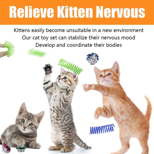 12 Pcs Cat Toys for Indoor Cats Kitten Plush Catnip Toy Cat Teeth Cleaning Toys Interactive Cat Feather Teaser Wand Spring Toy - Image 6