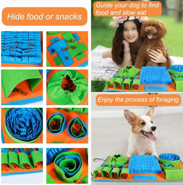 Vivifying Snuffle Mat for Dogs, Interactive Feeding Game for Boredom and Mental Stimulation, Dog Feeding Mat Encourages Natural Foraging Skills and Slow Eating - Image 5