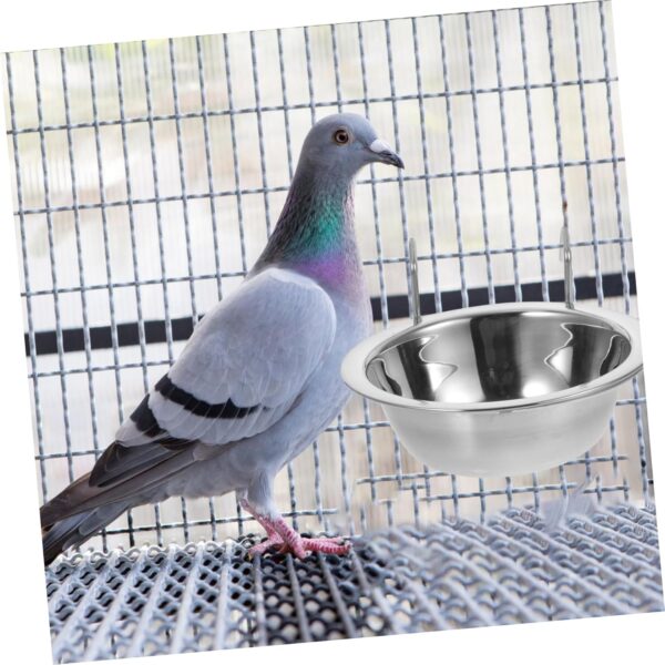 COSMEVIVI Bird Feeder Bird Bowls for Cage Parrot Food Bowl Feeder for Bird Clip Bird Food Feeder Bird Food Feeding Cup Bird Feeding Cup Bird Cage Food Bowl Bird Water Bowl Stainless Steel - Image 3
