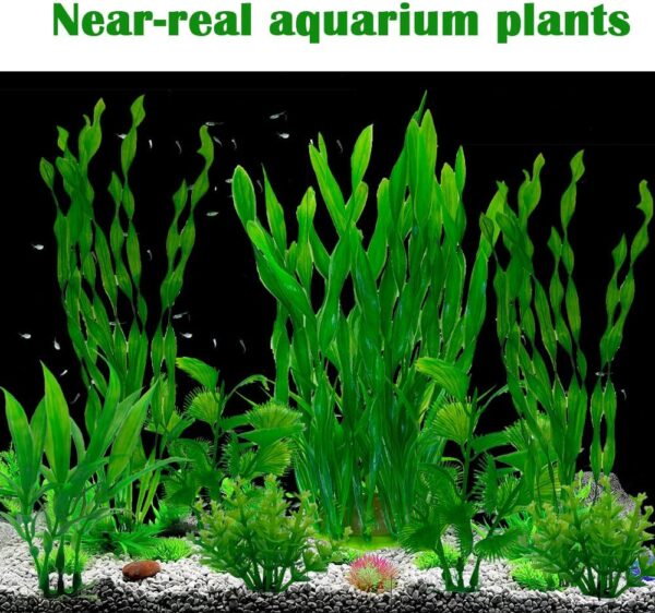 Aquarium Plants, 25pcs Fish Tank Decor Green Plants Artificial Aquarium Decorations Plastic Plants for Aquarium Simulation - Image 4