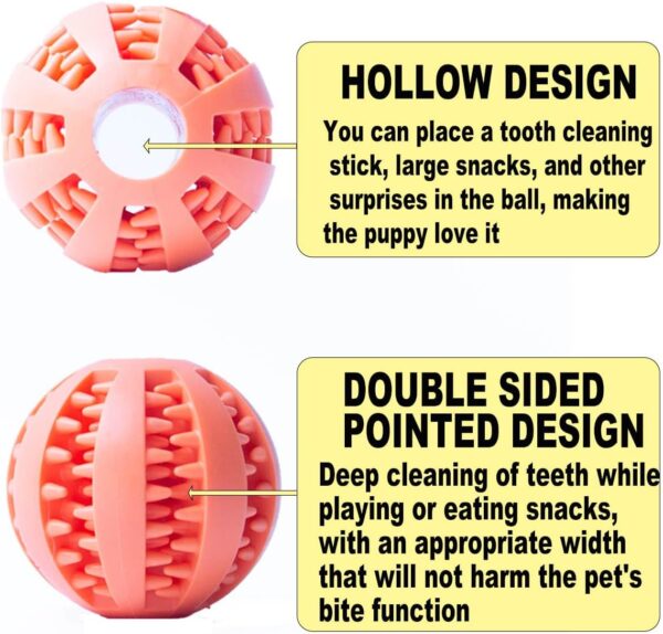 MZQSIY Dog Treat Dispenser Ball Toy Interactive Dog Toys for Boredom Teeth Cleaning Chew Toy Rubber Ball for Puppy Small Dogs (Large 7cm/2.75in, Orange) - Image 4