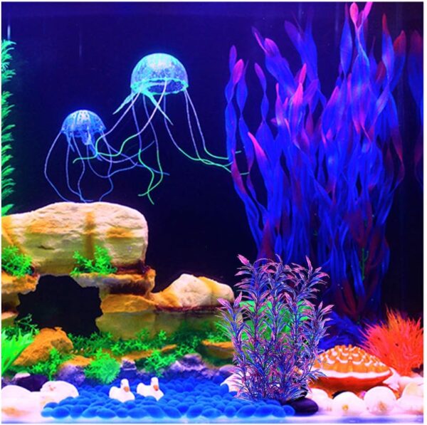 kuou Aquarium Fish Tank Plastic Plants, Simulation of Aquatic Plants Purple Aquarium Aquatic Plants for Fish Tank Ornament Natural Design Decorations (32cm/12.5Inch) - Image 5