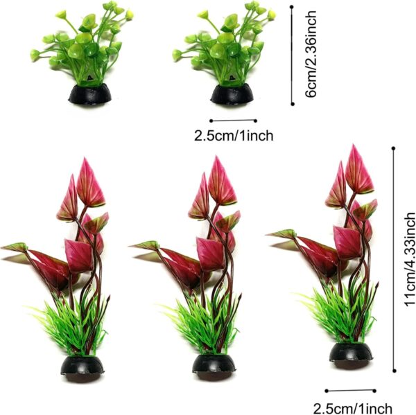QUOZUO 21 pcs Fish Tank Decorations Plants with Artificial Tree Trunk view and starfish, Aquarium Plants Colorful Artificial Resin Reef Resin Fish Tank Ornament - Image 7