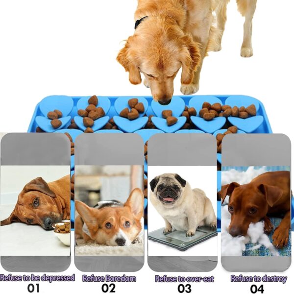 WUBAYI Licky Mats for Dogs,Feeding Mats for Dogs,Snuffle Mat,Wet Food Lick Mat Pad with Suction Cup,Encourages Natural Foraging Skill for Dogs and Cats (Blue) - Image 7