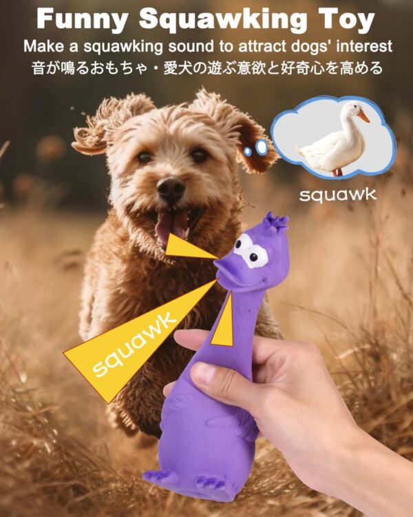 SCHITEC Squeaky Dog Toys, [2 Pack] Squawking Latex Toy with Interactive Squeaker, Squeak Rubber Duck Chicken for Medium Small Dogs - Image 2