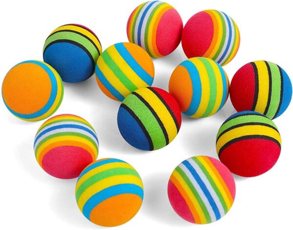 jiuhao Rainbow Cat Toy Balls,Soft EVA Foam Interactive Indoor Kittens Toys,Small Cat Toy Balls Bulk Quiet Play Sponge Ball ​Colorful Foam Balls for Pet Chase Training Sports - Image 7