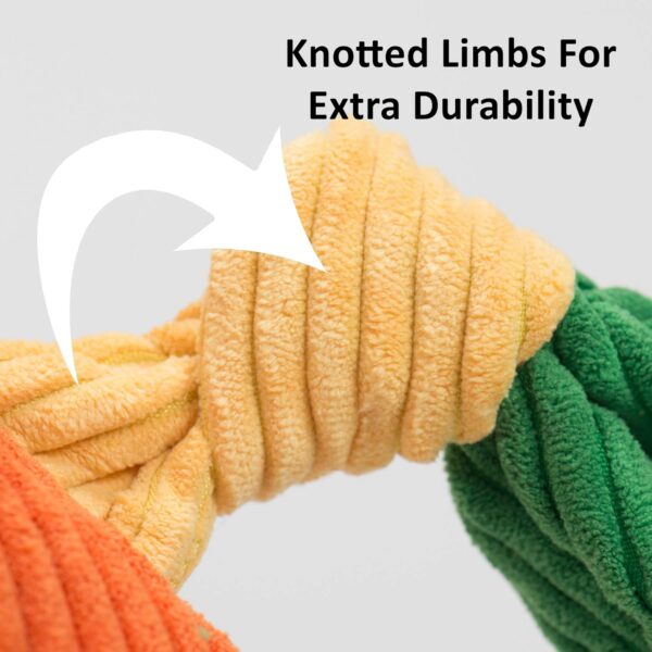 HuggleHounds Knotties Dog Toys For Small Dogs - Plush Dog Toy For Aggressive Chewers - Squeaky Interactive Puppy Toys - Soft Yet Tough, Durable Stuffed Pet Chew Toy For All Breeds | Small Frog - Image 2