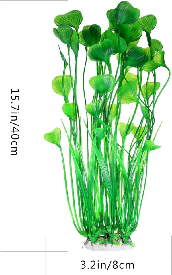 Yibaijia 2 Pcs Large Aquarium Aquatic Plants Decoration, Plastic Artificial Water Plants Ornaments, 15.7 inch Fish Tank Decorations - Safe for All Fish Deco. - Image 2