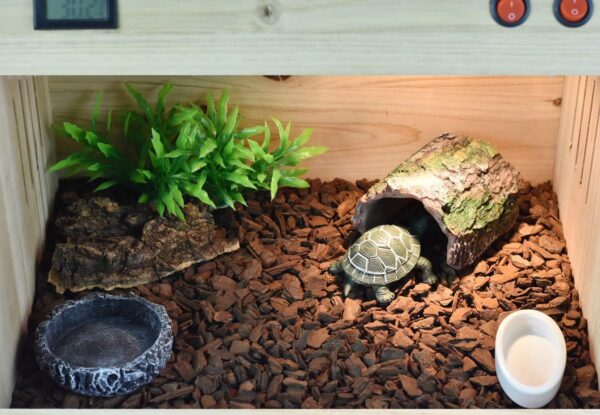 OMEM Reptile Hideout Box,Spider,Scorpion Reptile Hides and Caves Habitat Decor,Imitation Bark Resin Hidden Nest Tortoise Supplies - Image 6