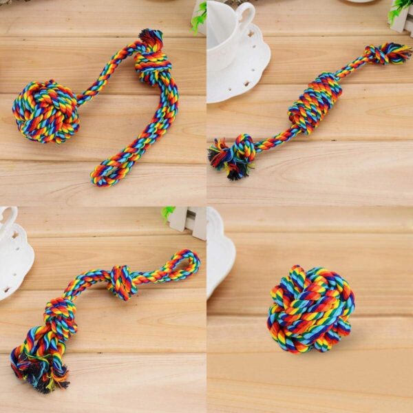VIEWLON Dog Rope Toys, Dog Toy Set, Rope Ball, Cotton Knot, Chew Toy, Dog Interactive Toy, Beneficial to Dog's Mental Health, Teeth Cleaning,Best Gift for Small/Medium Dogs (4 Pcs) - Image 8