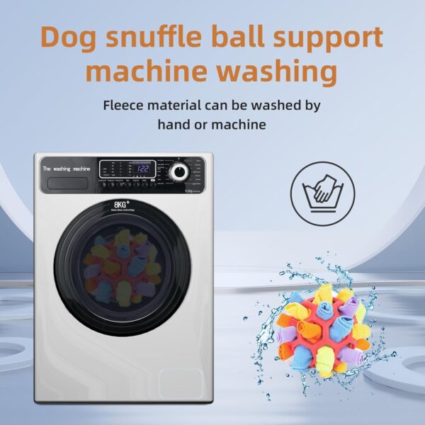 Houkary Snuffle Ball for Dogs, Interactive Dog Toys, Dog Enrichment Foraging Snuffle Ball, Soft Dog Treat Ball, Dog Puzzle Toy, Dog Brain Stimulating Toys for Small Medium Pet Puppy (Red) - Image 4