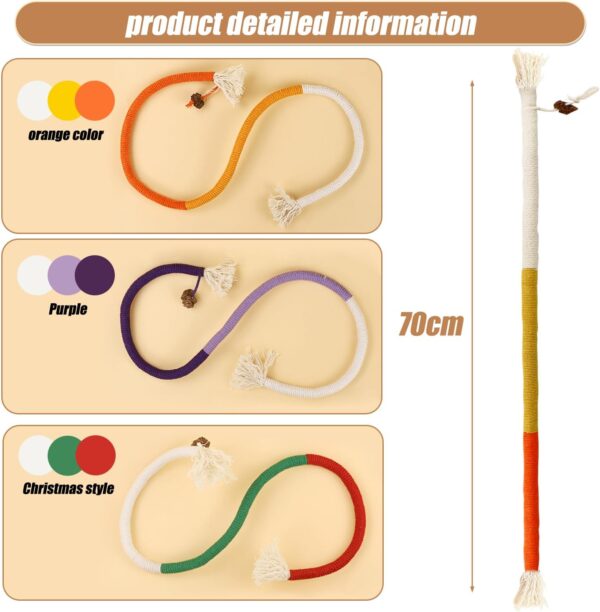YANGCHUN Catnip Toy Bite Rope, Interactive Cat Toy for Indoor Cats, Kitten Teething Chew Toy Rope, Filled Natural Catnip Cat Chew Teeth Cleaning Stress Release Catnip Cotton Rope Toy-Green 1PCS - Image 4