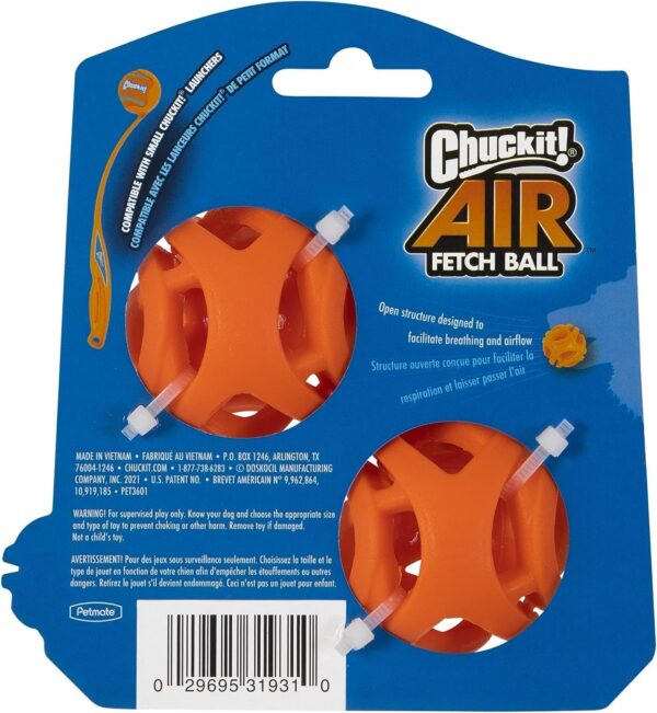 Chuckit! Air Fetch Dog Ball Durable Rubber Dog Toy Launcher Compatible Dog Balls, 10 Pack, Small - Image 3