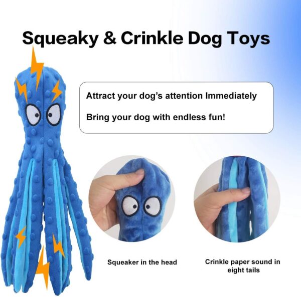 CPYOSN Squeaky Dog Toys, No Stuffing Crinkle Plush Chew Toys for Puppy Teething, Durable Interactive Soft Dog Toys for Small, Medium and Large Dogs - Image 2