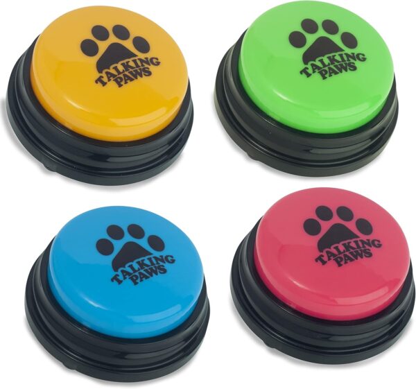 Talking Paws - Recordable Training Buttons for Dogs, Puppy & Pets. Free Stickers. Train Your Dog Easily To Press Buzzers And Voice What They Want To Do. The Perfect Present For Your Pet. - Image 2