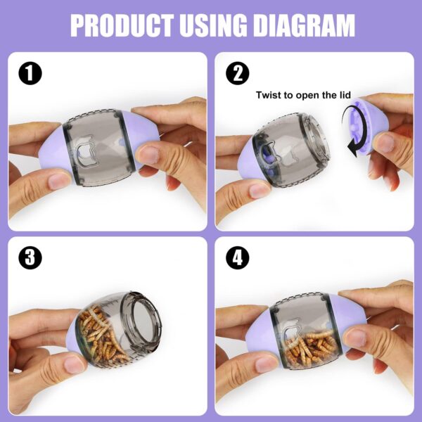 Bearded Dragon Toy, Reptile Toys Lizard Enrichment Toys Bearded Dragon Feeding Toys Reptile Enrichment toy For Lizards Bearded Dragons Geckos Small Reptiles (Purple) - Image 4