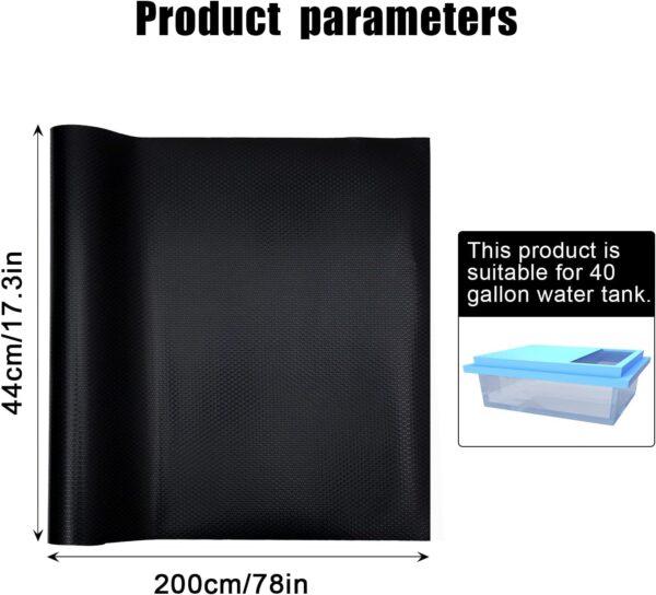 Large Reptile Carpet, Non-Adhesive Reptile Terrarium Bedding Substrate Liner Reptile Terrarium Mat Reptile Terrarium Carpet Mat for Reptile Tank Bearded Dragon Iguana Turtle Snakes (Black) - Image 2