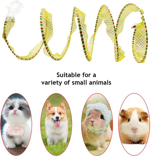 FINEASY Collapsible Cat Tunnel Interactive Cat Toys for Indoor Cats Kitten Cats Feather Mice Teaser Wand S-Shaped Outdoor Play Toys for Kitten Cats, Puppy, Dog, Rabbit - Image 4