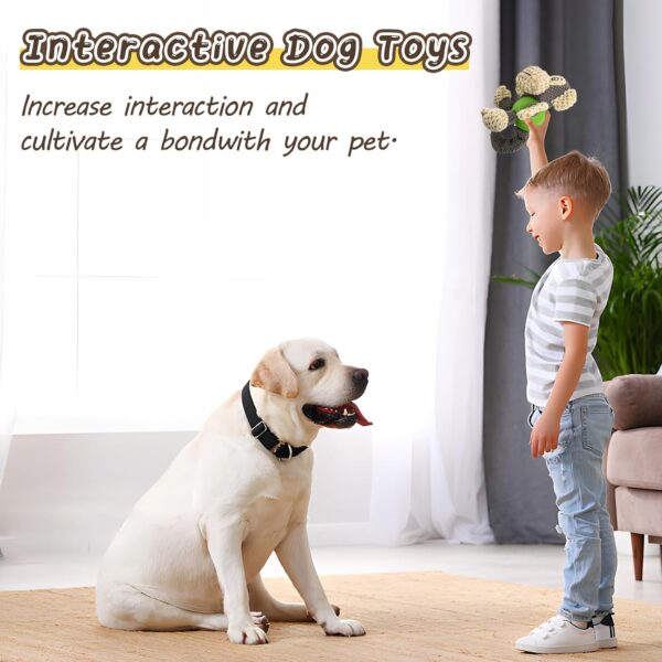 lifefav Dog Toy Low Stuffing, Small Dog Toys For Boredom, Puppy Toy With Squeaker Rubber Ball Body, Interactive Dog Plush Toys, Puppy Chew Toys (Monkey) - Image 6