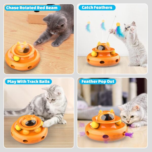 Dreamon 4 in 1 Interactive Cat Toys for Indoor Cats Adult - Upgrade USB Rechargeable Automatic Cat Feather Toy Kitten Toys Gift for Pets Cats - Image 2